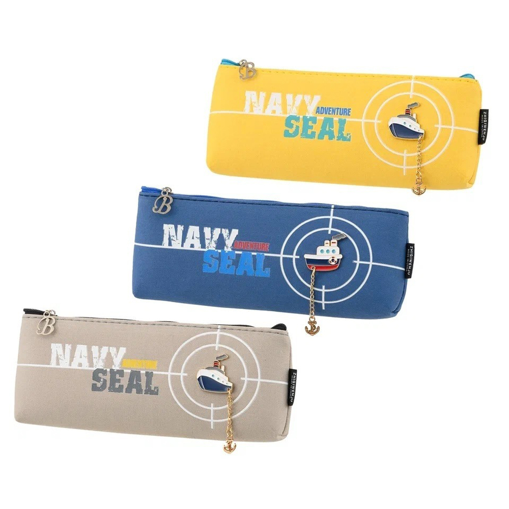 Пенал-косметичка Basir без наполнения, 21*8,5*3 см, серия "Корабль", ассорти