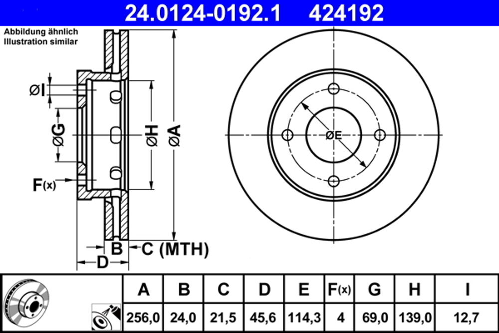 ATE - 24012401921-ATE - Brake Disc