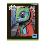 Тетрадь 48л., А5, клетка, Alingar "Go for it", скрепка, мелованный картон (стандарт), блок офсет, 4 дизайна в пленке т/у