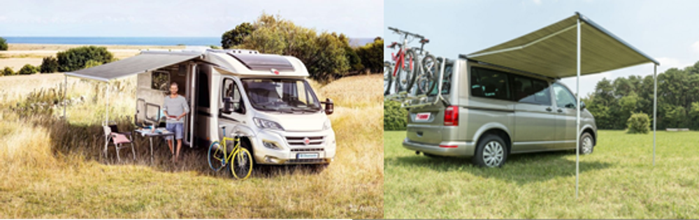 Маркиза MobileComfort M250BD 2.5 м настенная механическая, корпус чёрный, полотно темно-серое