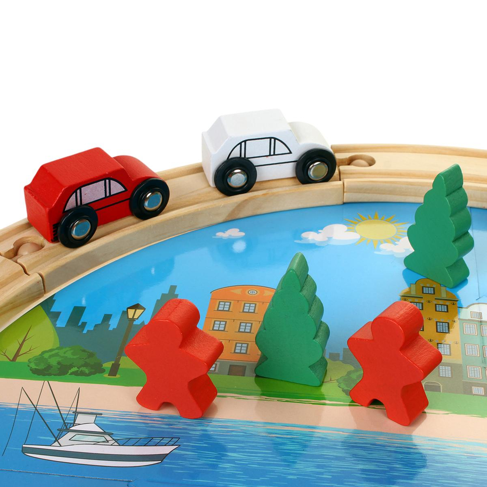 Развивающая игрушка Деревянная дорога 25 эл, коробка C-41884