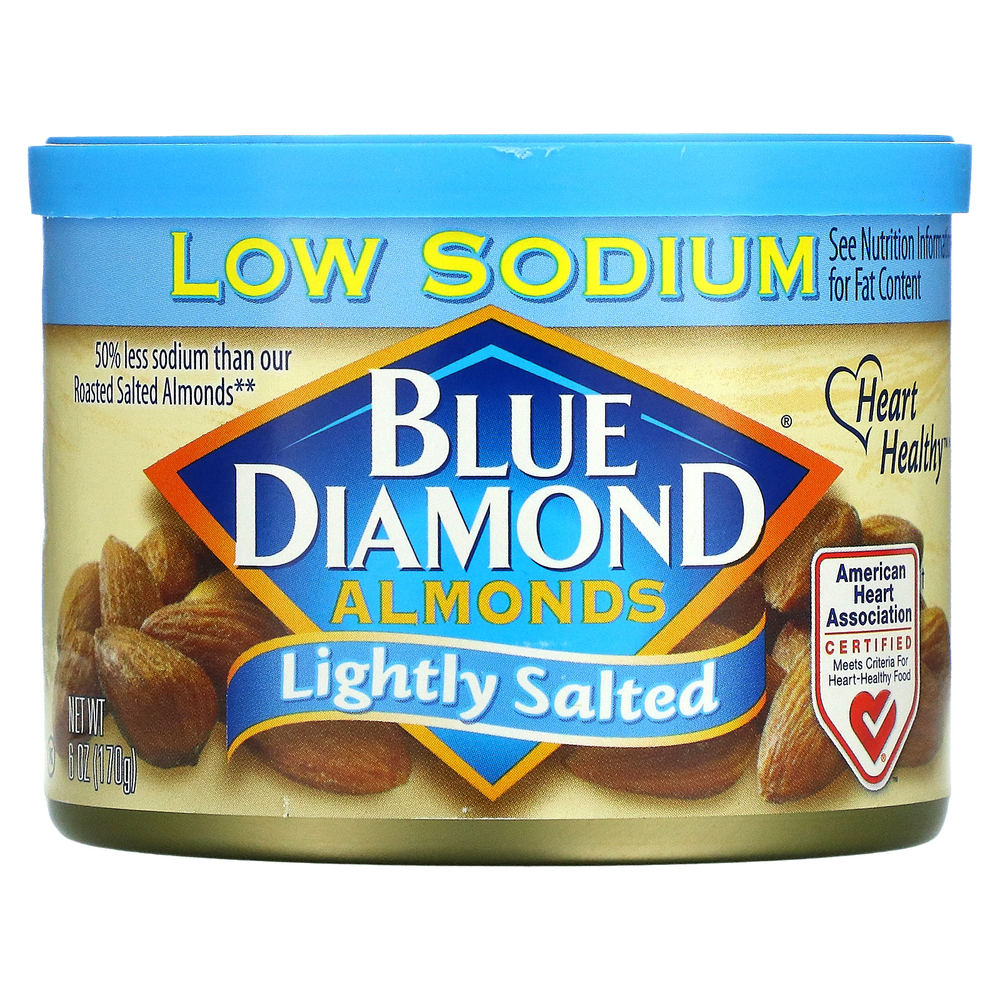 Blue Diamond, миндаль, с низким содержанием натрия, подсоленный, 170 г (6 унций)