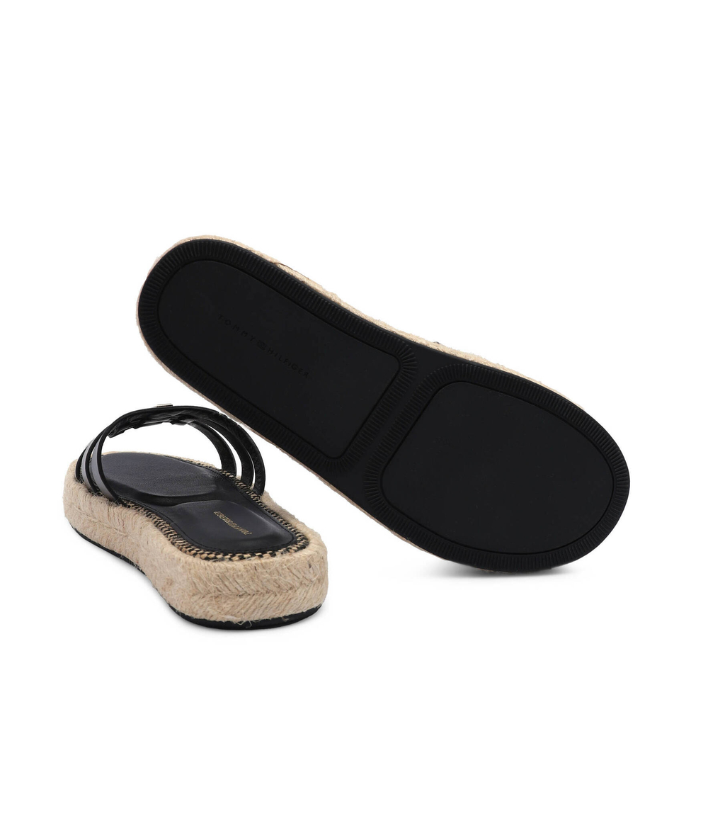 Кожаные шлепанцы Tommy Hilfiger - черный(FW0FW07745)