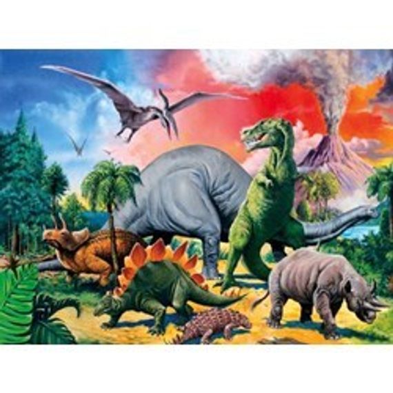 Puzzle Among the Dinosaurs 100 pcs
