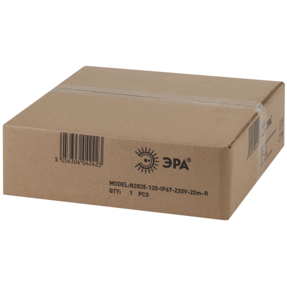 Светодиодная неоновая лента ЭРА N2835-120-IP67-220V-20m-R красный