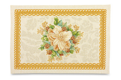 Набор салфеток подстановочных 2шт 35х45см Mix&Match Home Золотые шары и свеча Цветок