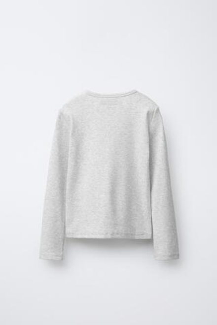 ZARA X CHAMPION ТОП В РУБЧИК С НАДПИСЬЮ, СЕРЫЙ МЕЛАНЖ