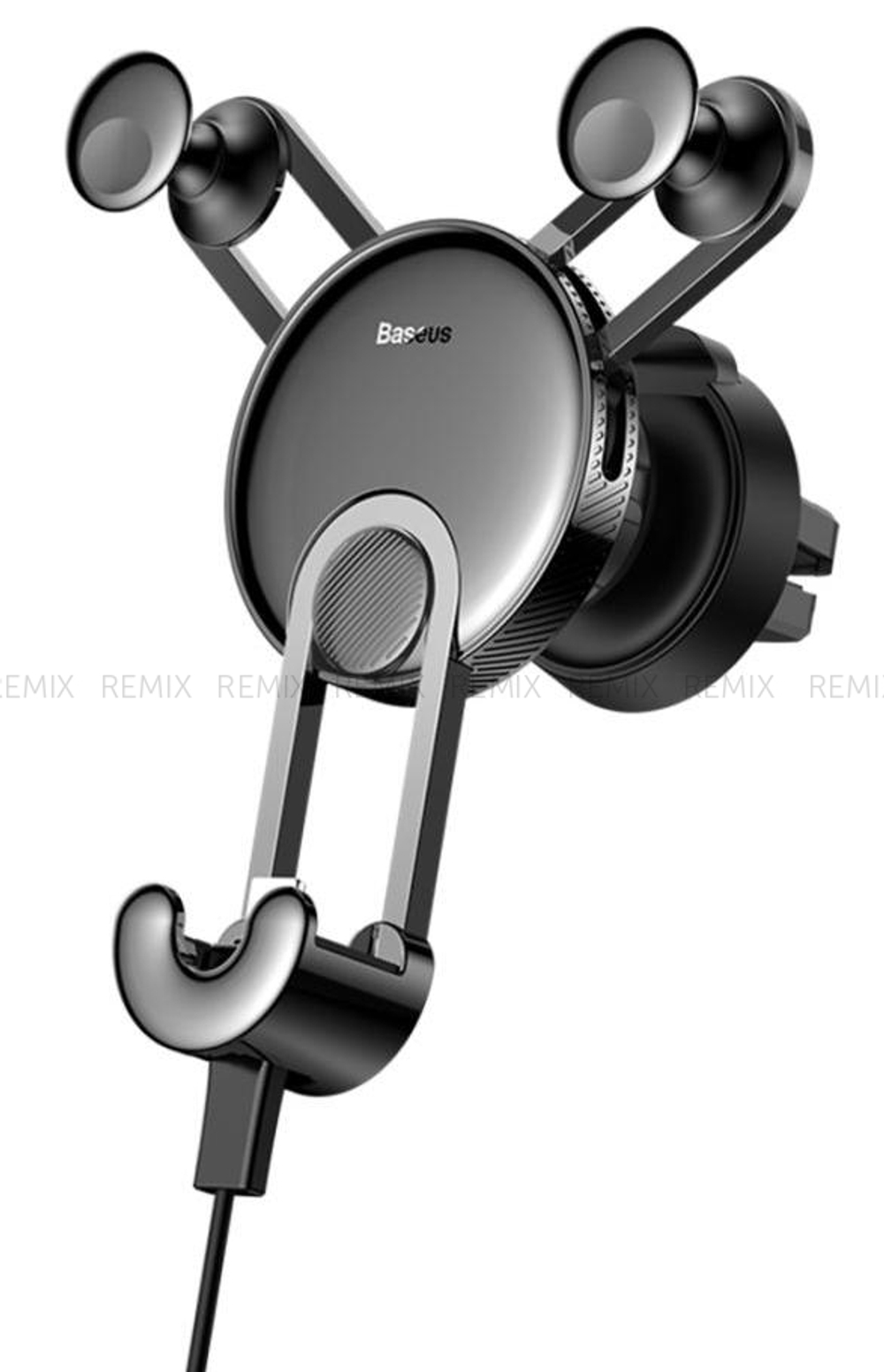 Автомобильный держатель Baseus YY Car Mount (SULYY-01) с проводом для iPhone (Black)
