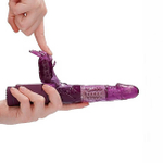 Вибратор с клиторальным стимулятором в форме жука Rotating Beetle, фиолетовый (Цвет: фиолетовый)
