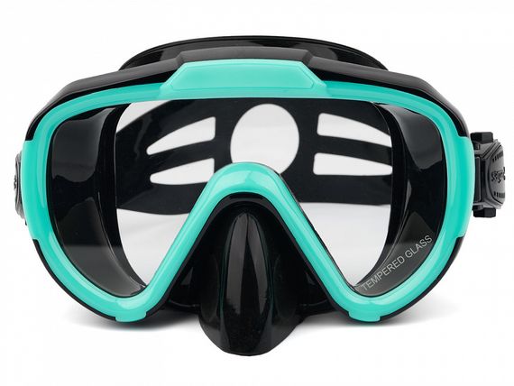 Набор маска+трубка в сумке Sargan Дайва-С черный/бирюзовый