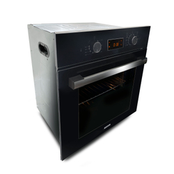 Электрический духовой шкаф встраиваемый GINZZU HOE-215 61л, 13 программ, черный с каталитической очисткой и дисплеем, конвекция, гриль