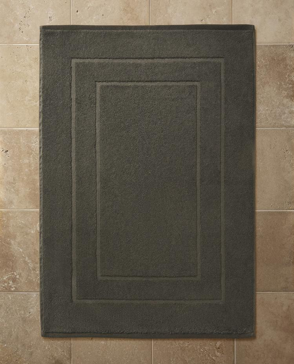 ZARA HOME ХЛОПКОВЫЙ НЕСКОЛЬЗЯЩИЙ КОВРИК ДЛЯ ВАННОЙ, ТЕМНО-СЕРЫЙ
