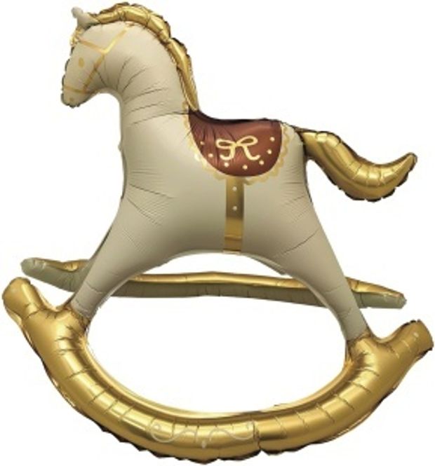 К Шар 3D (43''/109 см) Фигура, Лошадка Качалка, Сатин ВОЗДУХ