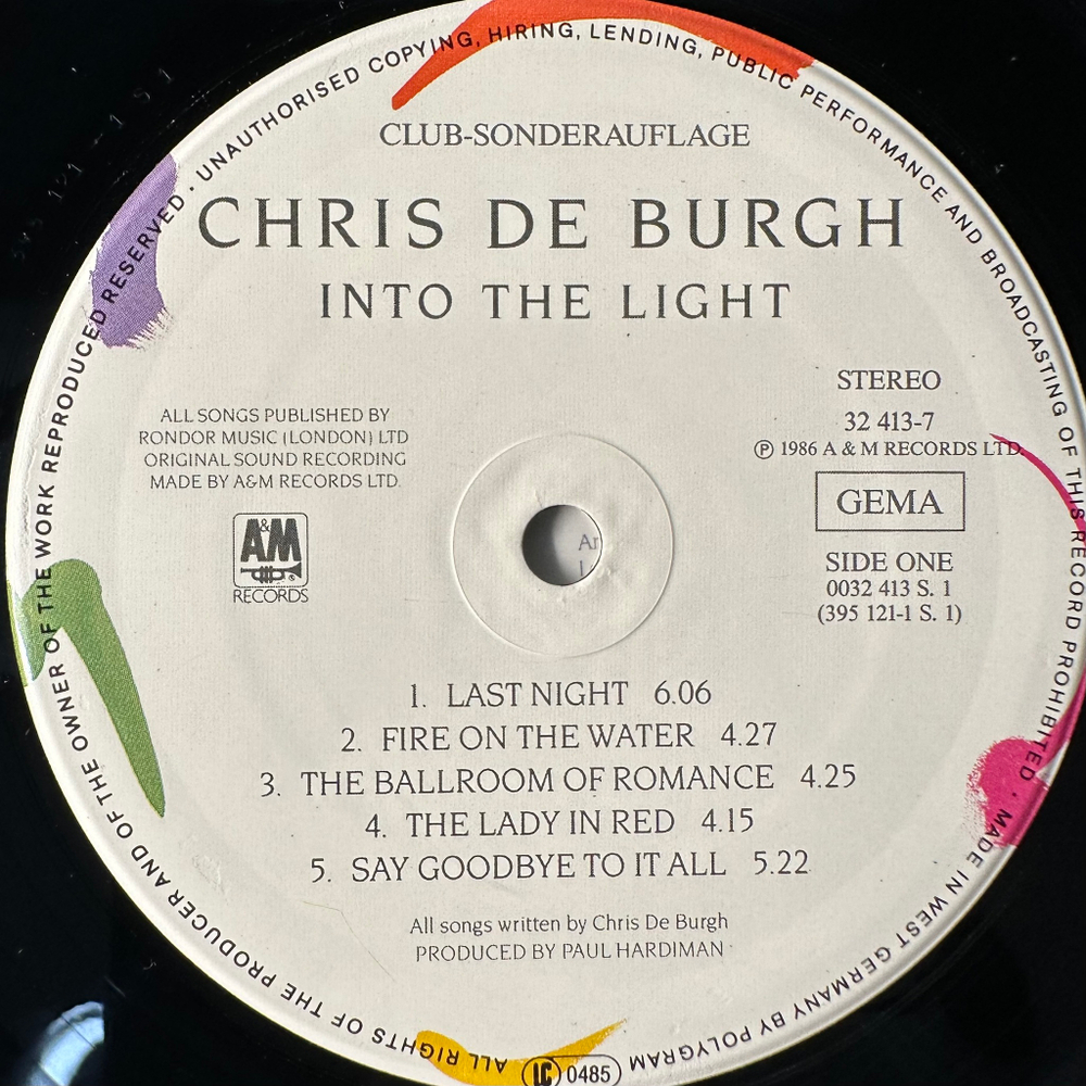 Chris de Burgh - Into The Light (Германия 1986г.)