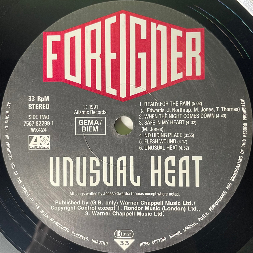 Foreigner - Unusual Heat (Германия 1991г.)