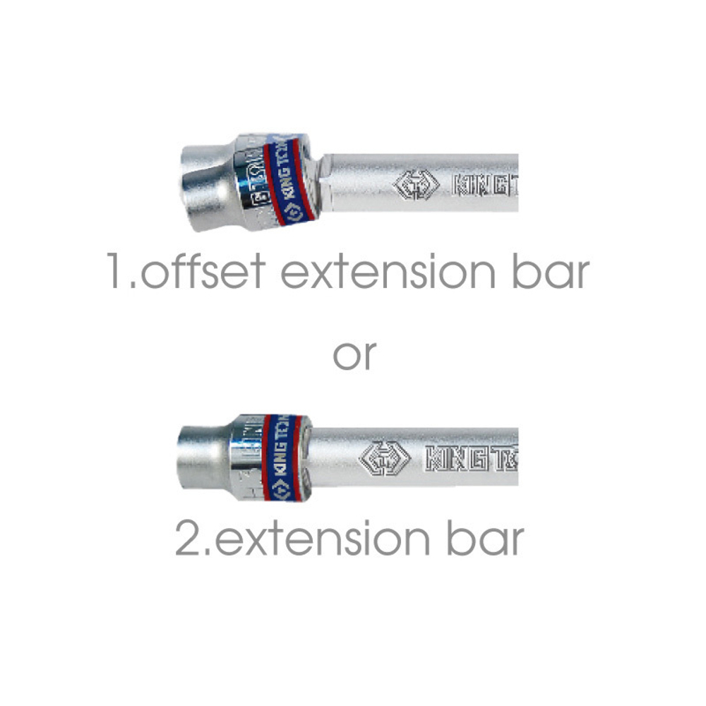 Удлинитель 1/4&quot;, 75 мм, 15 градусов, с шаровым окончанием KING TONY 2293-03