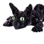 Подвижный черный кот Сфинкс, игрушка антистресс