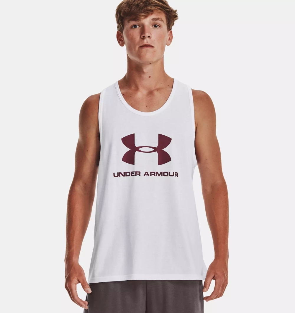 Майка мужская Under Armour UA SPORTSTYLE LOGO TANK-WHT