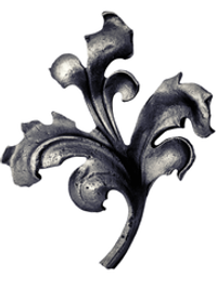 Кованый элемент лист, Литье 155 x135 (5мм) левый L