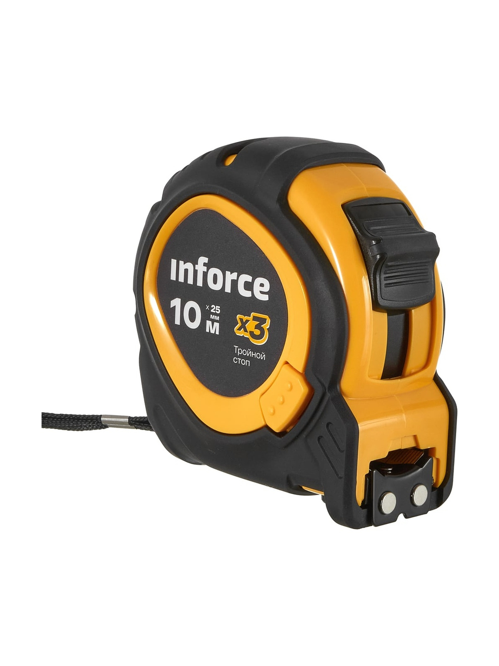 Рулетка Inforce с тройным стопом, 10х25 06-11-78