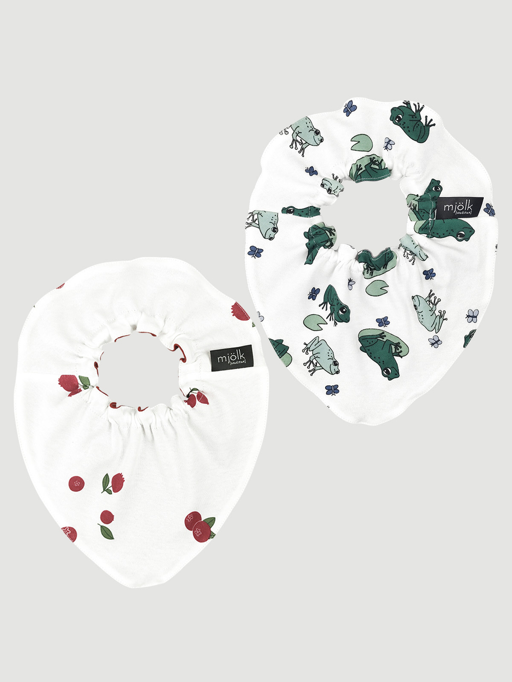 Сет из 2х нагрудников Mjölk Mini Брусника/Лягушки