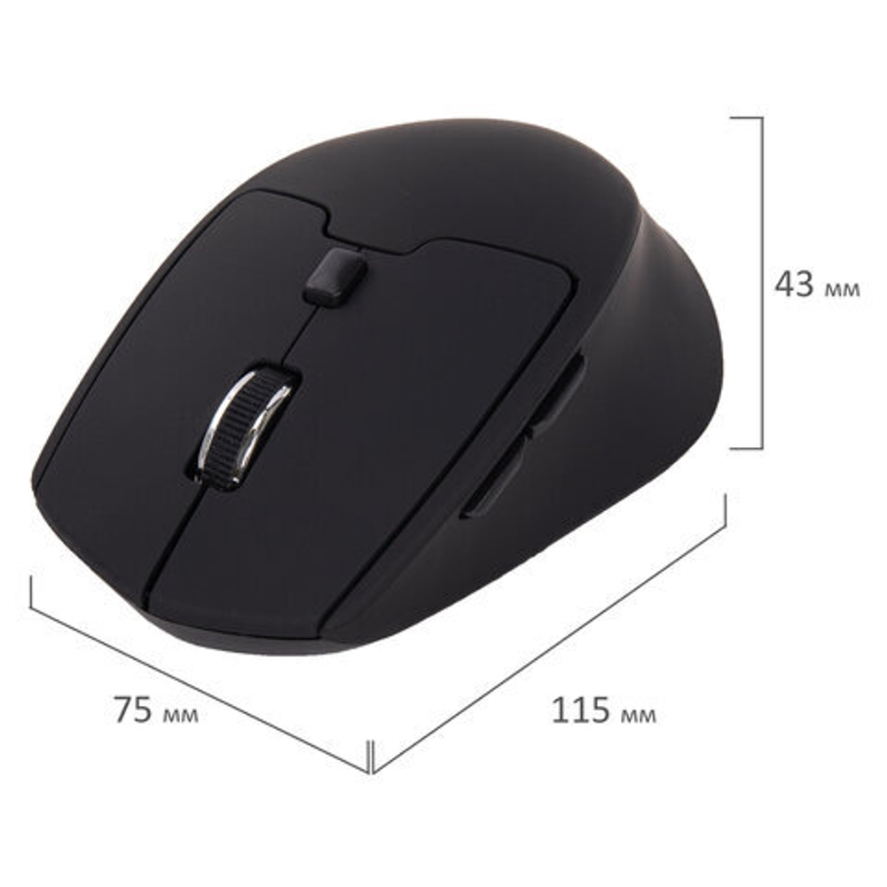 Мышь беспроводная SONNEN  V33,USB, 800/1200/1600 dpi, 6 кнопок,оптическая, черная,SOFT TOUCH,513517