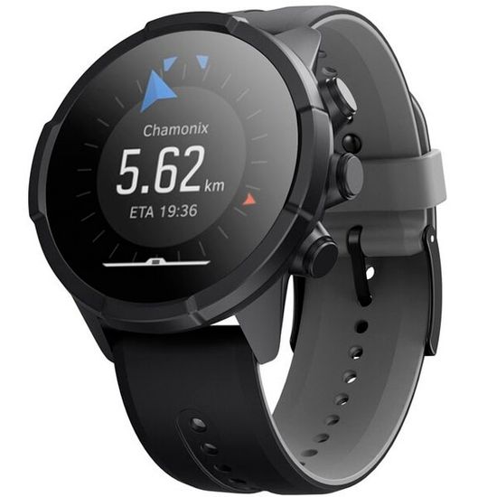 Ремешок 24 мм Elegant для Suunto 9 Baro, Suunto 7, Suunto Spartan Sport силиконовый (Черный/серый)