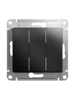 Выключатель 3-кл. СП Glossa 10А IP20 (сх. 1+1+1) 10AX механизм антрацит SE GSL000731