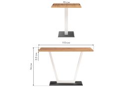 Стол на тумбе Мичиган Лофт 110х70х74 25 мм дуб вотан / белый матовый