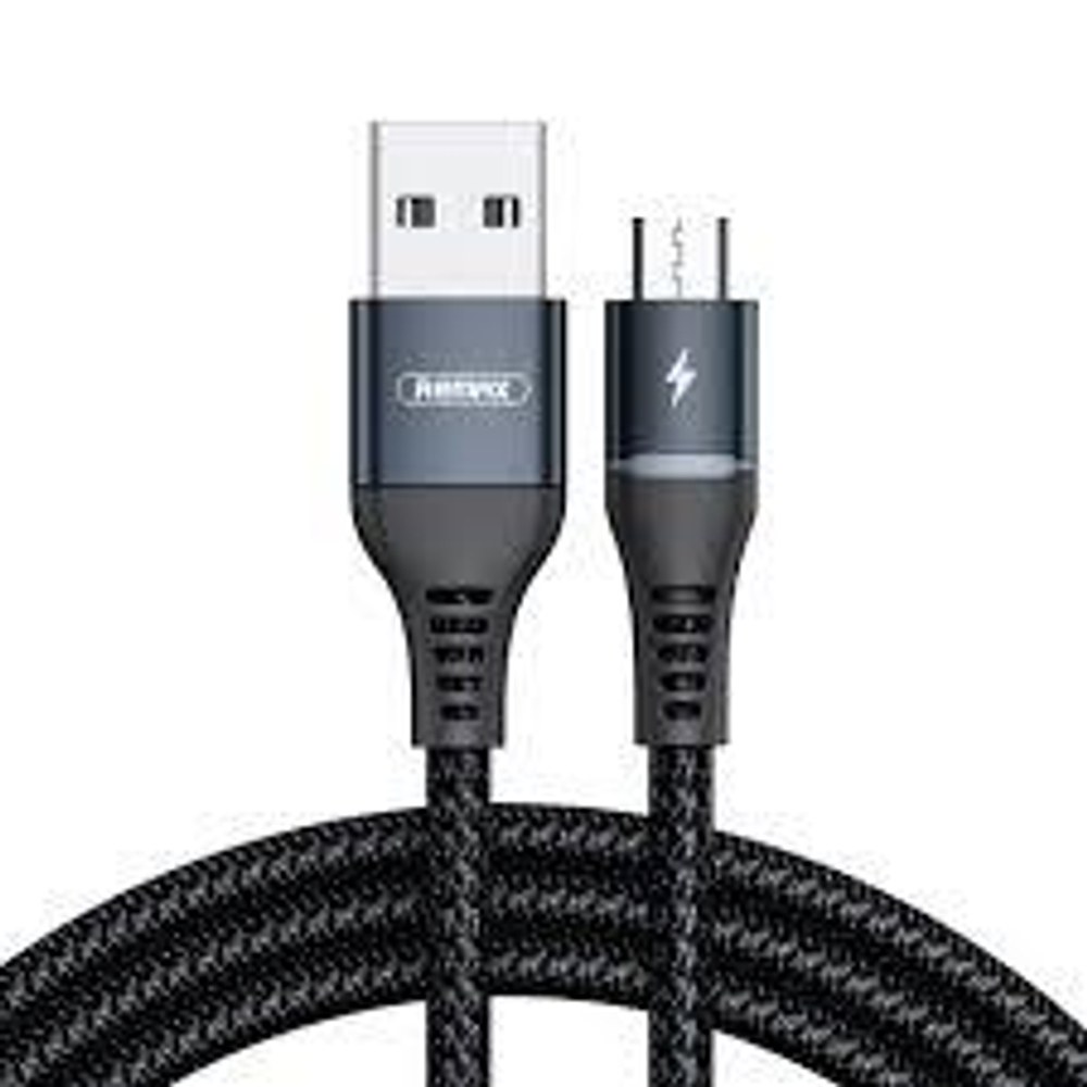 Кабель 1m USB/Micro 2.4A RC-152m Colorful Light Remax black