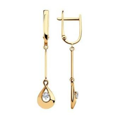 Серьги из золота с фианитами