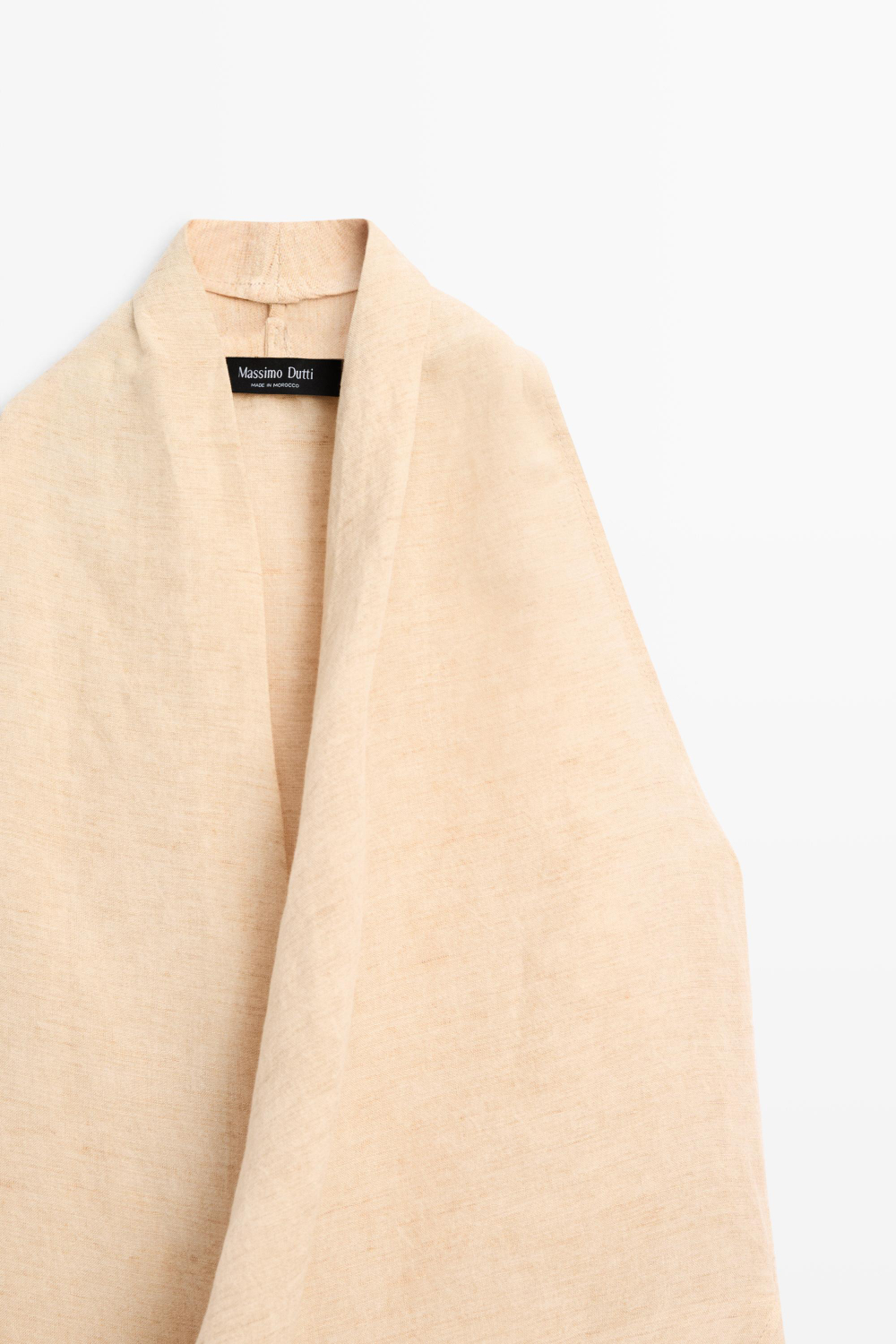 Massimo Dutti Топ из смесового льна с драпированной горловиной халтер, дымчатый