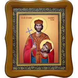 Иоанн-Владимир Сербский мученик, князь. Икона на холсте.