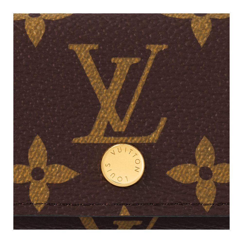 LOUIS VUITTON 4 Key Holder Monogram Coated Canvas Key Pouch Women"s Brown