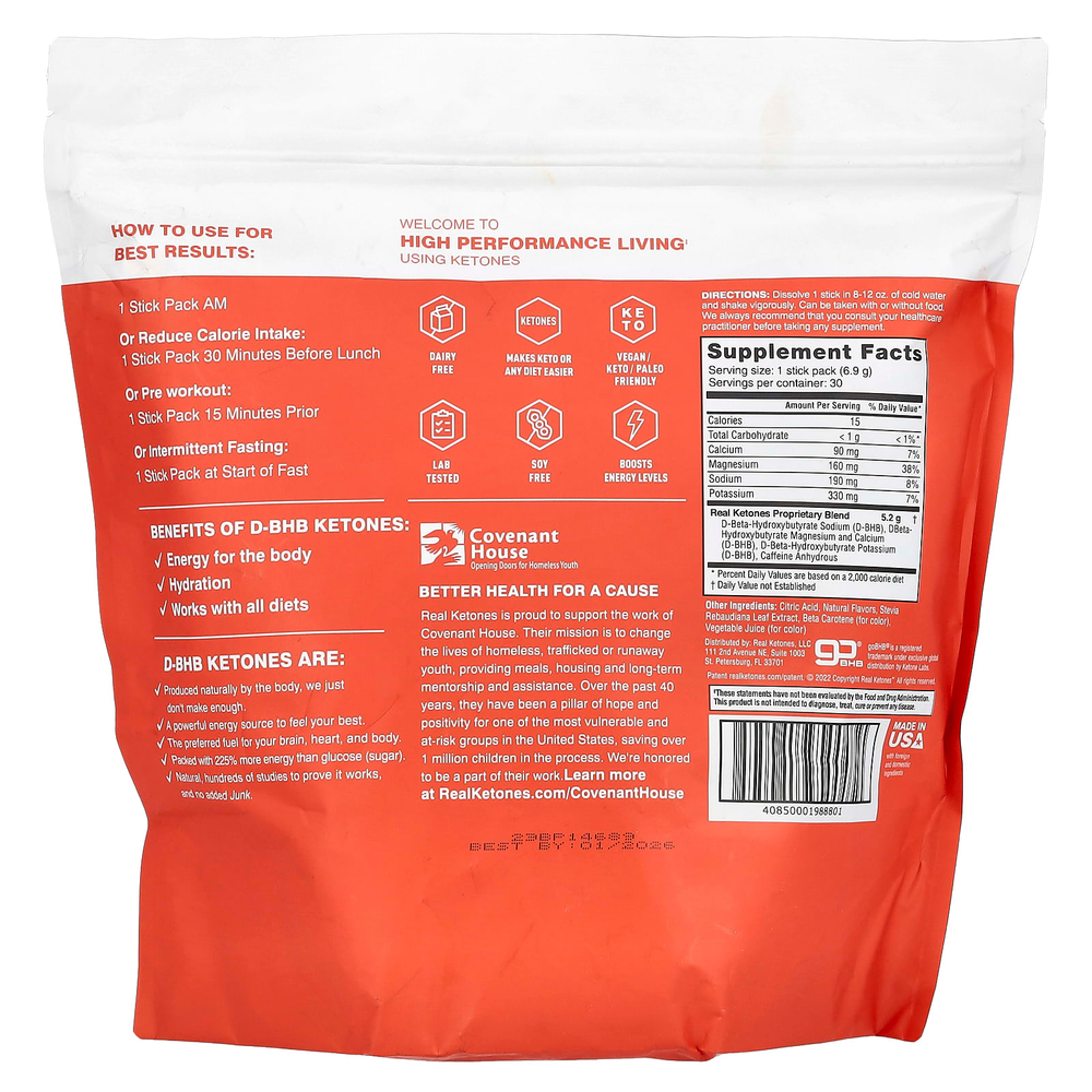 Real Ketones, Shift, персик с кофеином, 30 пакетиков смеси для приготовления напитка, 6,9 г (0,24 унции)