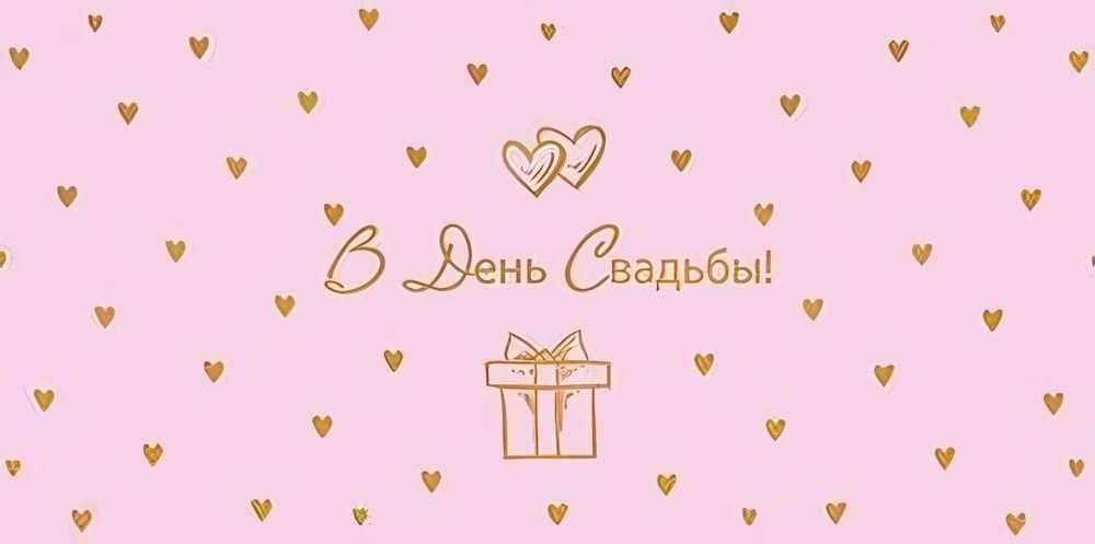 Конверт для денег на склейке &quot;В День свадьбы!&quot; (Сфера)