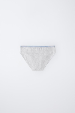 ZARA НАБОР ИЗ ШЕСТИ ТРУСОВ С ПРИНТОМ, ПЕСОЧНЫЙ/СИНИЙ