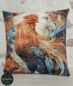 Декоративный гобеленовый чехол для интерьерной подушки Господин Петух 38*38