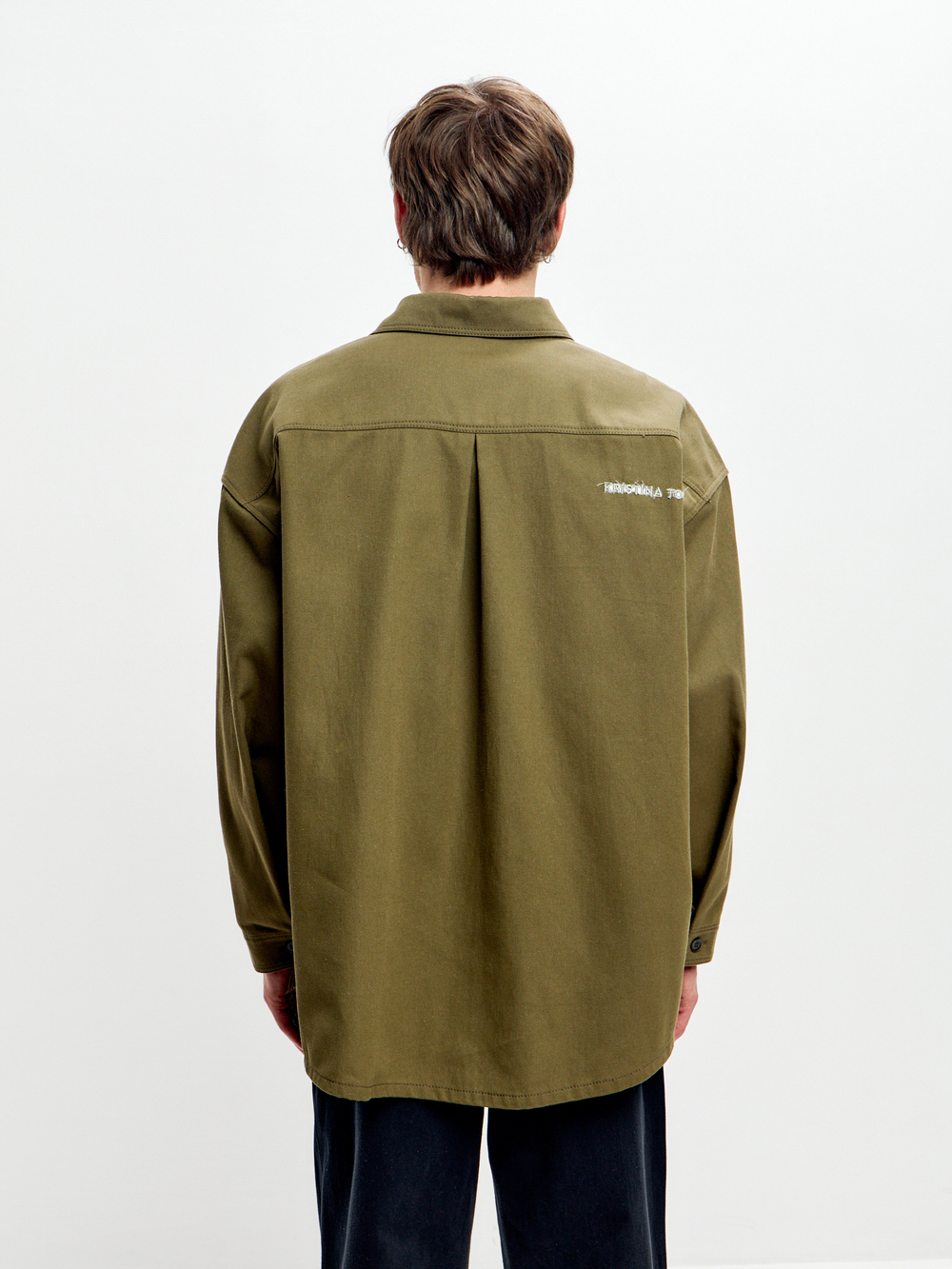 Рубашка унисекс джинсовая хаки