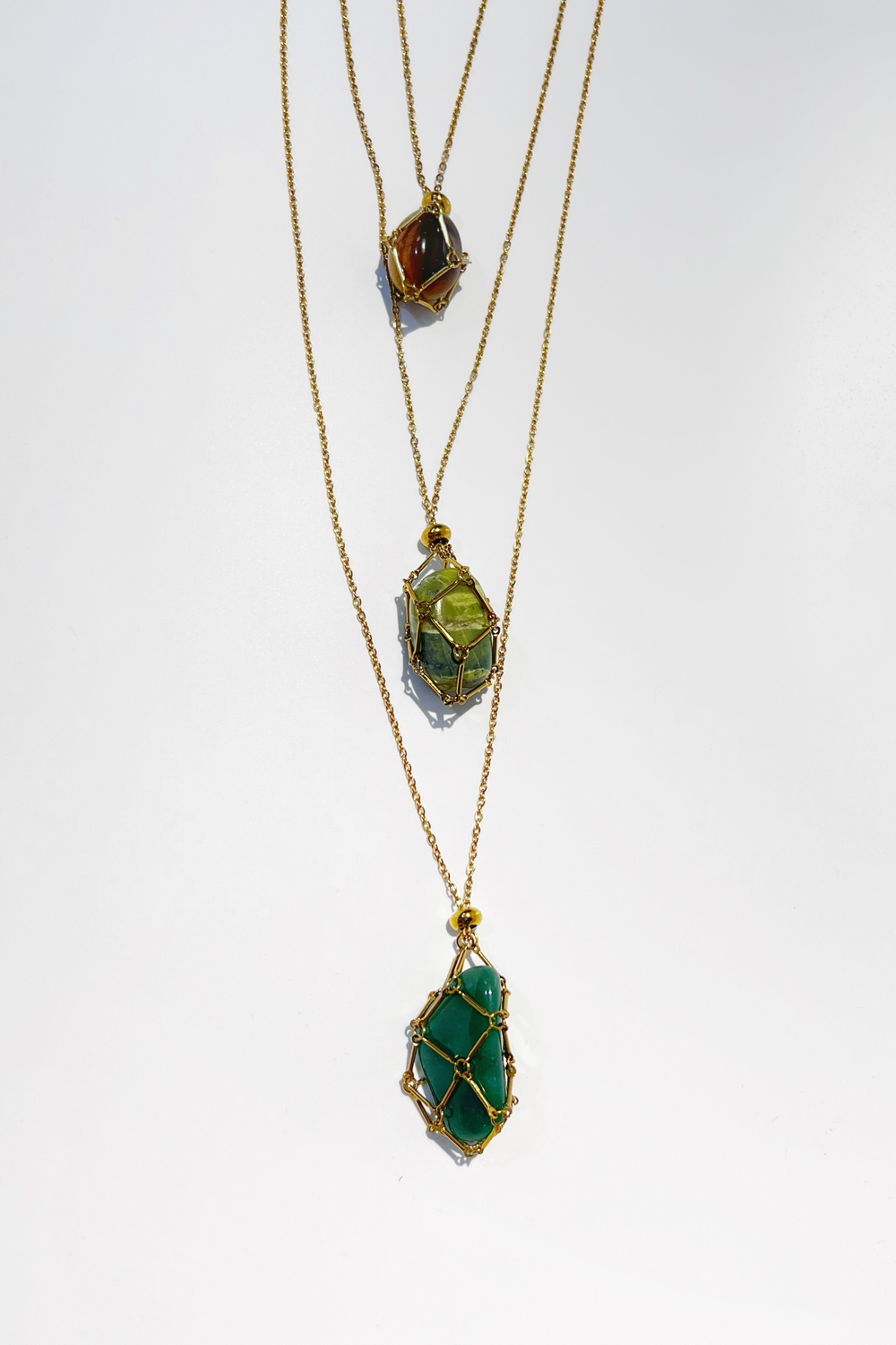 Авоська-подвеска для кристаллов золотистая S