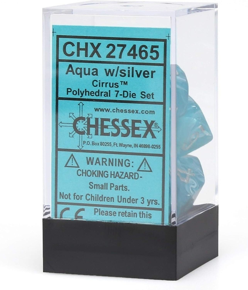 Chessex 7-dice set Cirrus Aqua-Silver