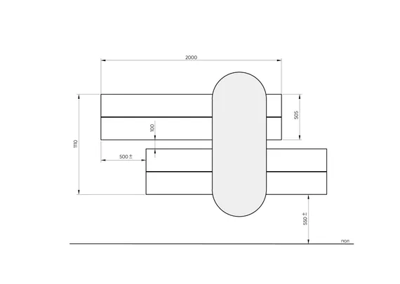 Вешалка Stripe L горизонтальная с зеркалом 60*160 см (орех, серый)