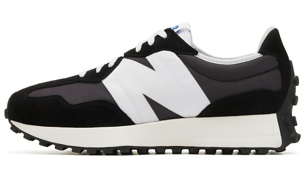 New Balance NB 327 retro comfortable sports fabric two-layer suede shock absorption, non-slip, wear-resistant, breathable, wrapping support, lightweight low-cut casual running shoes for men and women in the same style black and white