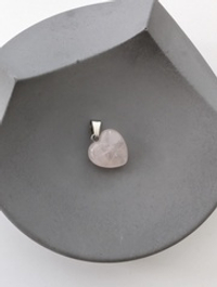 Подвеска сердце розовый кварц, 16мм