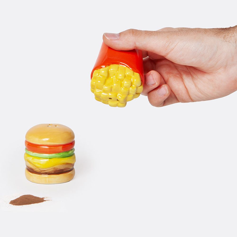Набор из солонки и перечницы Fast food, Burger & F