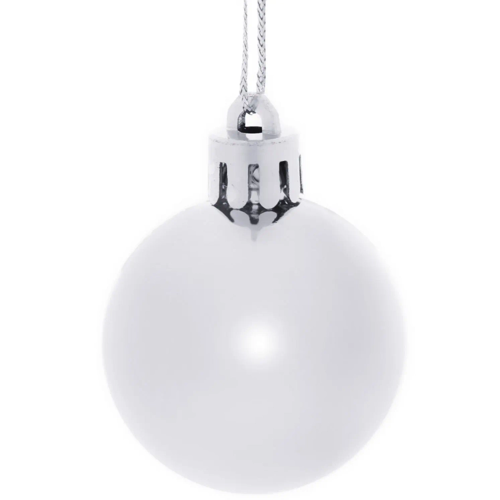 Новогодние шары 4 см (набор 24 шт) «Микс фактур», серебро