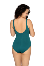 Слитный купальник с блестящим пунктиром в верхней части (Размер: 95C) (Цвет: изумрудный)