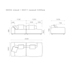 3-х местный нераскладной диван с лаундж модулем SAGA 006/011