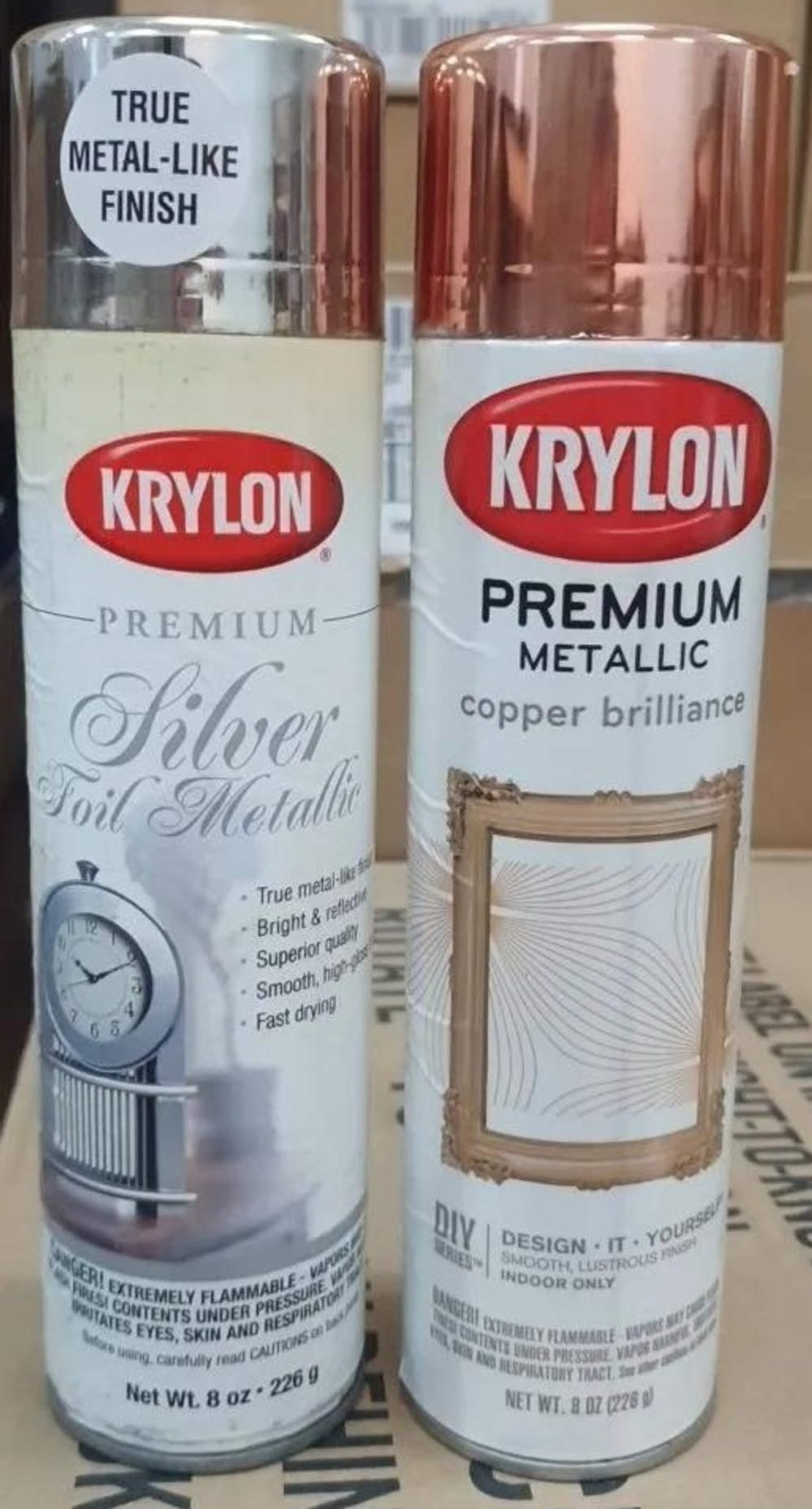 Аэрозольная краска Krylon Metallic Copper Brilliance МЕДЬ (яркий), СЕРЕБРО (фольга) (США)