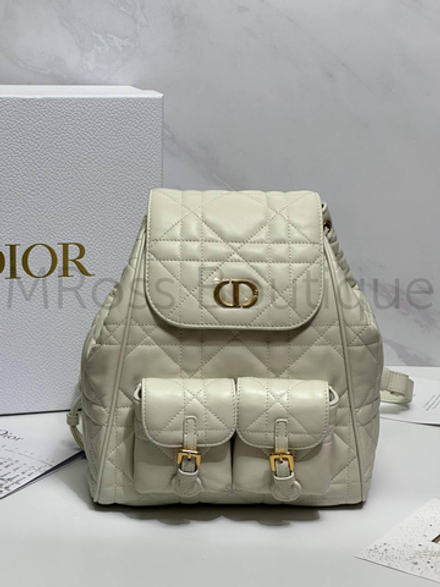Dior Caro рюкзак женский кожаный белого цвета